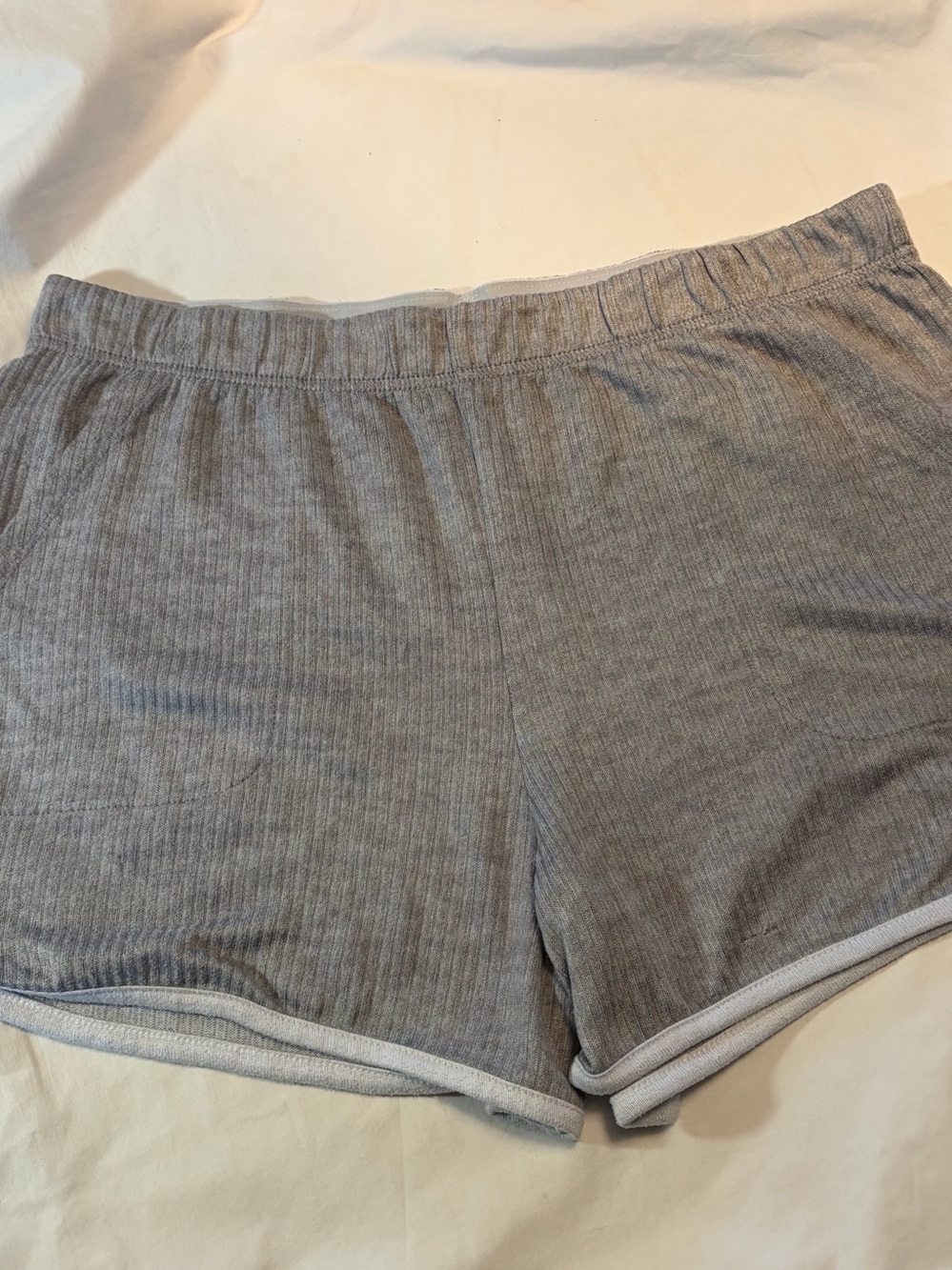 Women’s JOCKEY Ribbed Lounge Shorts - Light Gray